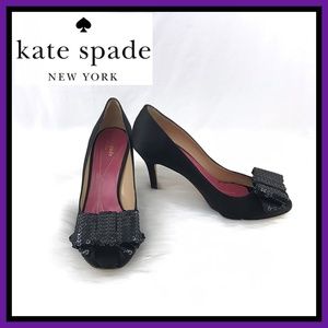 Kate Spade Genie Satin Open-toe Pumps